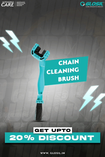 Glosil Chain Cleaner & Cleaning Brush Combo | Chain Cleaner Spray 500 ml + Heavy-Duty Chain Brush