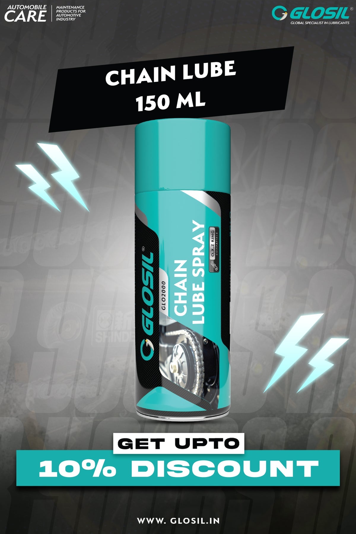 Motorcycle chain care kit | Chain Lube 150 ml and Chain Cleaner for All Bikes 140 ml